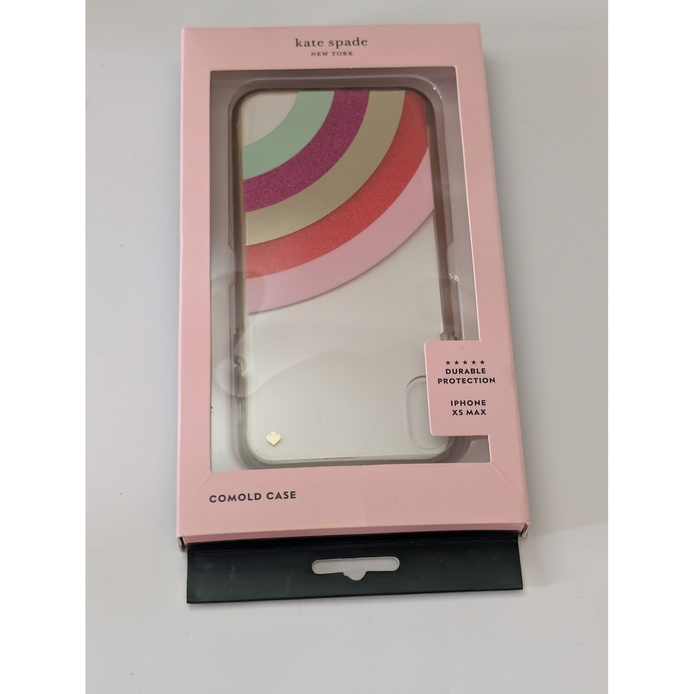 Kate Spade iPhone XS Max Case Rainbow Glitter Comold Clear Protective Cover